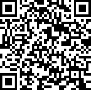 QR code with black and white pixelated pattern and alignment markers in corners